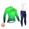 Set Langarmtrikot + Trägerhose Lange Winter Thermal Fleece 2022 Astana Qazaqstan Team N003